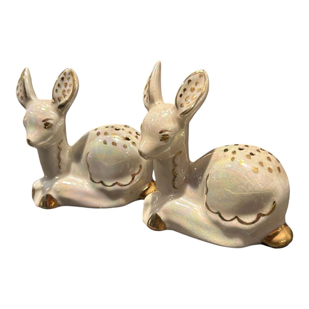 Vintage Iridescent Deer Salt & Pepper Shakers‎ No Stoppers
